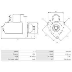 Anlasser ersetzt 50-853329T / 50-892339T / 50-893892T / 9000855 für Mercury Mariner Außenbordmotor