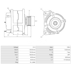 Alternator replacing A2TX2381 / 23700AA730 / 23700AA731 Subaru 150A