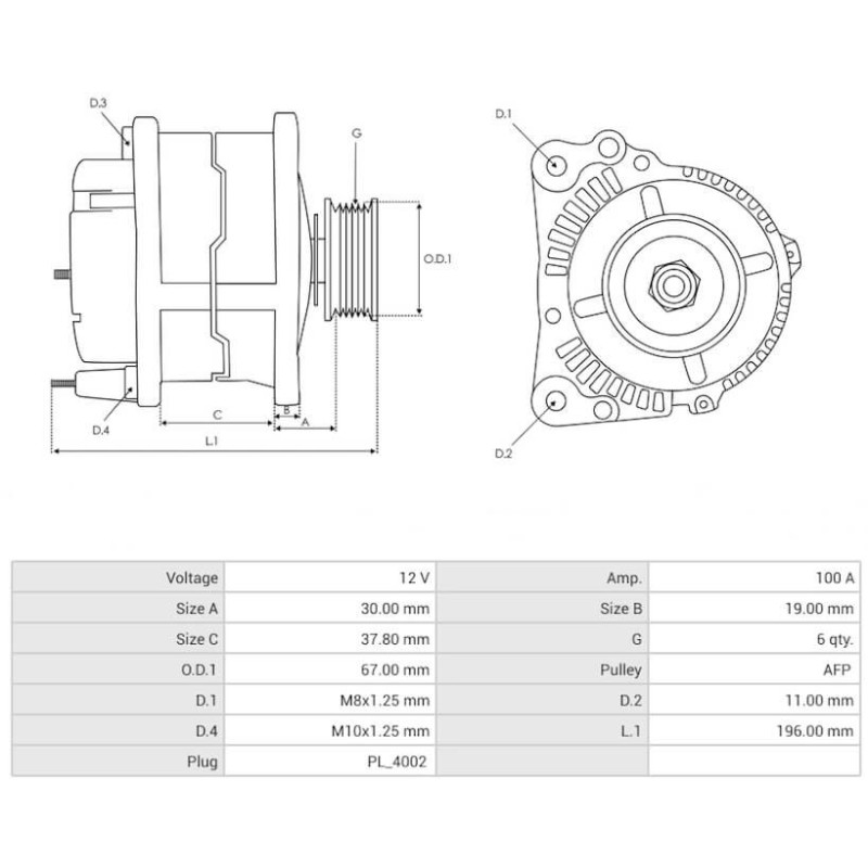 Alternador sustituye104210-2430 / 104210-2290 / 104210-2291