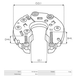 Gleichrichter für lichtmaschine Delco remy 10459082 / 1117884 / 1117889
