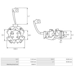 Brush holder for starter DENSO 228000-9900 / 228000-9901 / 228000-9902