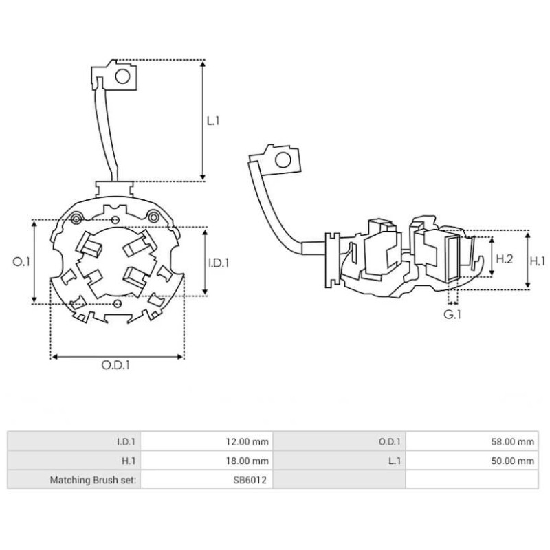 Portaspazzole per motorino di avviamento Denso 228000-9900 / 228000-9901 / 228000-9902