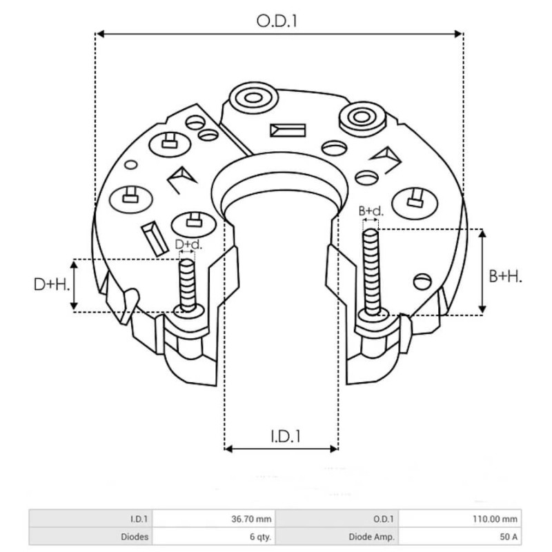 Gleichrichter für lichtmaschine Bosch 0120488111 / 0120488146 / 0120488147
