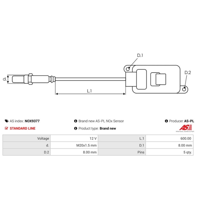 Sensore NOX sostituisce 857646901 / 5WK96697B