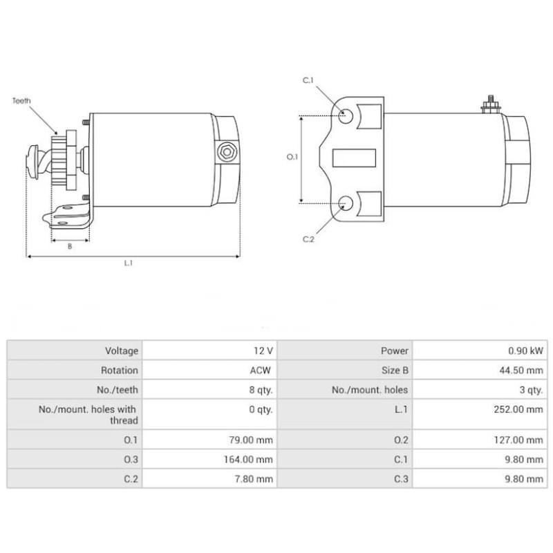 Motor de arranque sustituyeUnited Technologie 0814240M030SM   / SM08142 / SM47862