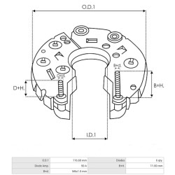 Gleichrichter für lichtmaschine Denso 104210-3290 / 104210-3291
