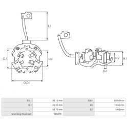 Porte balais pour démarreur Denso 428000-4290 / 428000-5380 / 428000-5480