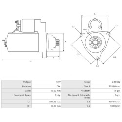 Starter replacing DENSO 028000-7220 / 028000-7221 / 028000-7222