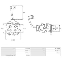 portaescobillas para motor de arranque Bosch 0001107434 / 0001107440 / 0001107441