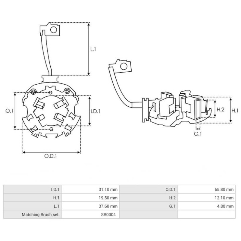 Portaspazzole per motorino di avviamento Bosch 0001107434 / 0001107440 / 0001107441