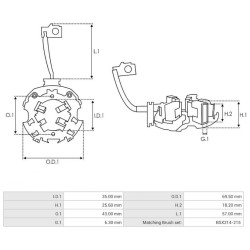 Kohlenhalter für Anlasser Bosch 0001115035