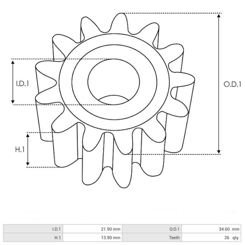 Zahnräder des Getriebes für Anlasser Denso 028000-0930 / 028000-0931