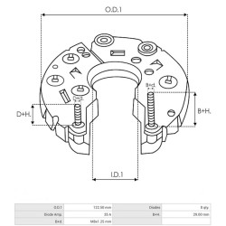 Rectificadore para alternador Mitsubishi A3TA7991