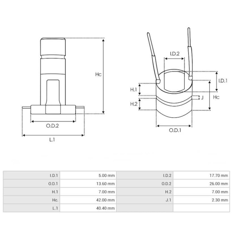 Anillo colector para alternador Bosch 0121615032 / 0121715001 / 0121715003