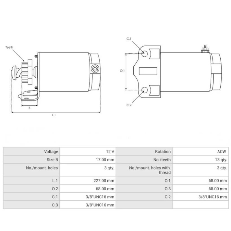 Starter replacing 2020040 / 5710440 / 5765N / SAB0018 Lincoln / Cushman