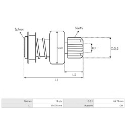 Kupplung für anlasser MITSUBISHI M2T56171 / M2T56271 / M002T60172