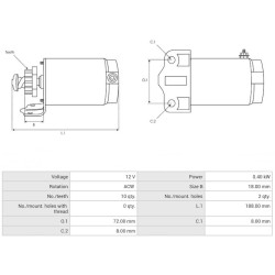 Starter replacing HITACHI S106-07B / S106-07E / S106-07F / S106-07FN