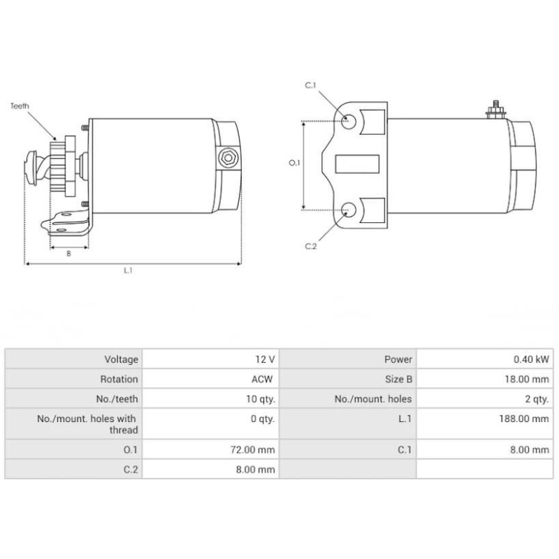 Démarreur remplace HITACHI S106-07B / S106-07E / S106-07F / S106-07FN
