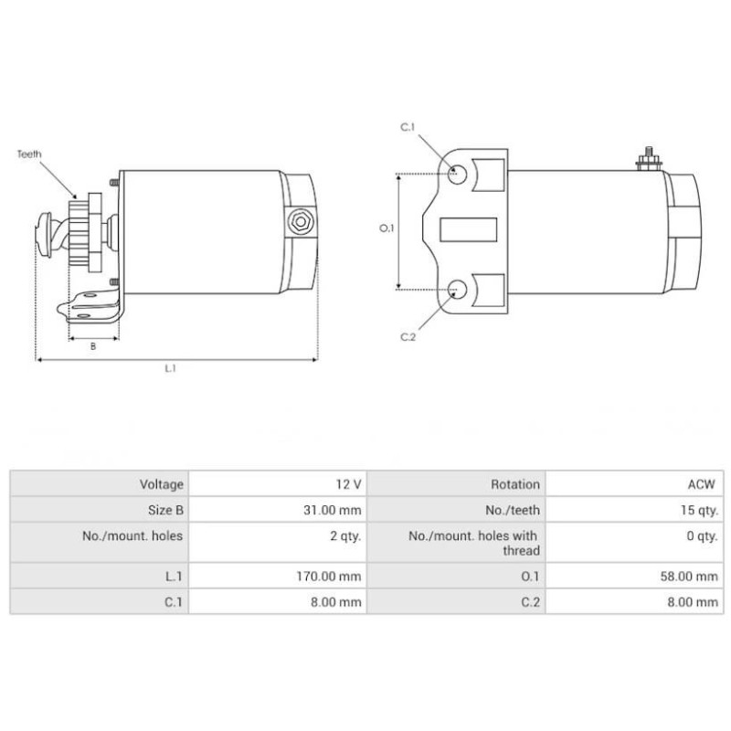 Starter replacing MIA13038 / 592599 / 5700N / SBS0051