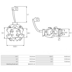 Portaescobillas  para motor de arranque Magneti Marelli  mt68ad / mt68lc / MT68PB / MT68RA / MT68T