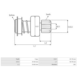 Ritzel für anlasser HITACHI S14-203 / S13-112 / S13-111 / S13114A