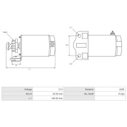 Démarreur remplace 28-098-01-S / 2809801 / 2875530 KOHLER