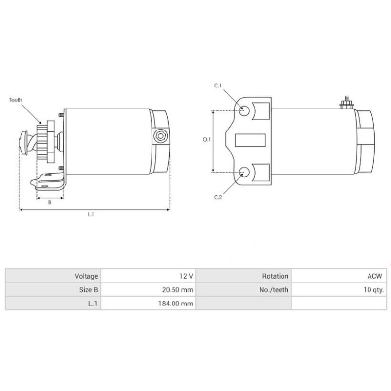 Anlasser ersetzt 28-098-01-S / 2809801 / 2875530 KOHLER