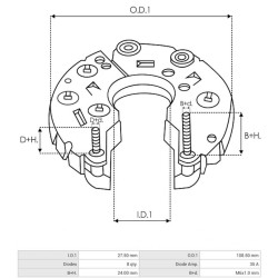 Piastra diodi per alternatore Denso 102211-61000