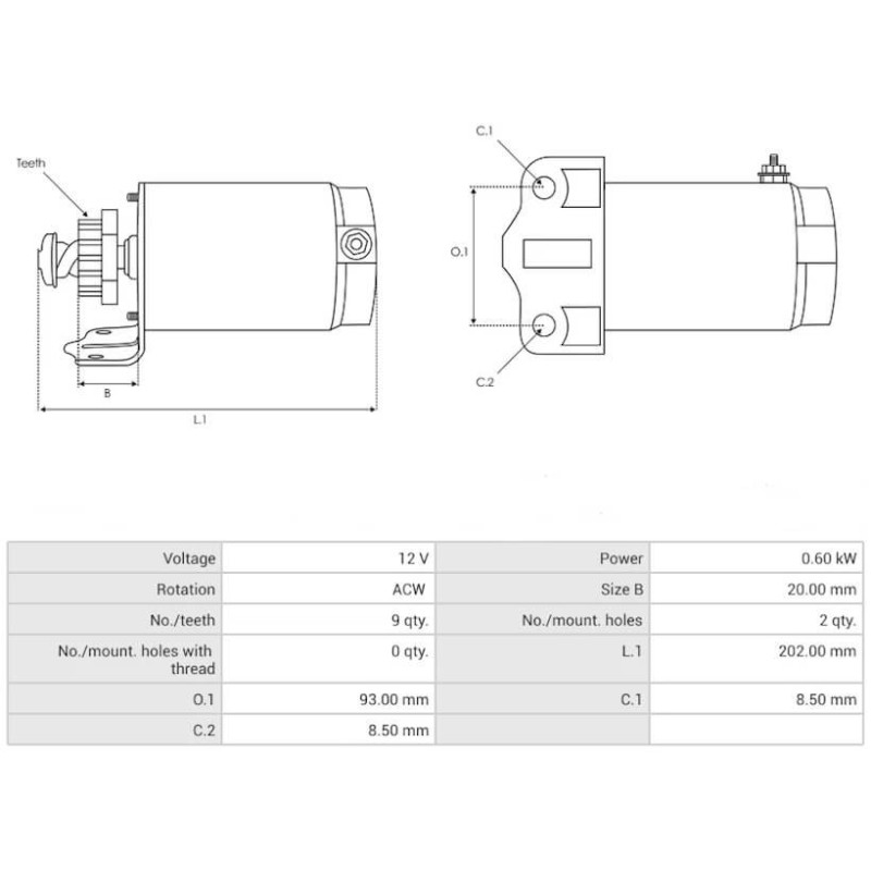 Starter replacing S108-99A / S108-99B /  6H4-81800-10 /  6H4-81800-10-11