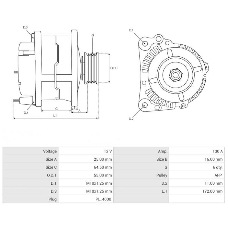 Alternador sustituye 104210-2360 / 27060-0V030 / 27060-36030