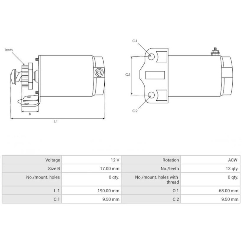 Motorino di avviamento sostituisce 5667040 per CUB CADET / KOHLER / TORO