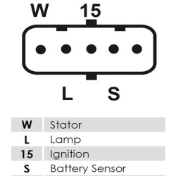 Alternador sustituye Mitsubishi A004TR5391 / A004TR5391ZT / A004TR5393
