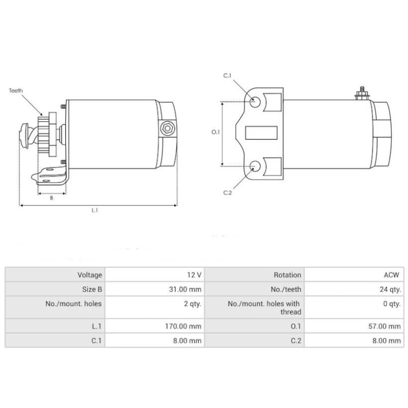 Anlasser ersetzt 498149 / 5933N / SBS0032 BRIGGS STRATTON