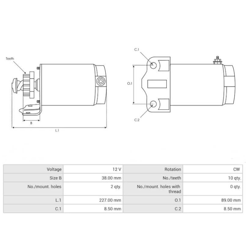Motor da arranque sustituye 4889440 / SAB0087 / 5921N / 246056S
