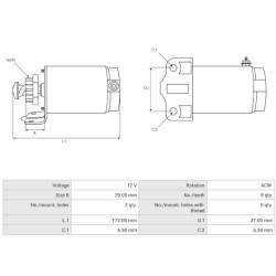 Démarreur remplace 3FA-81800-01-00 / 3FA-81890-00-00 / SMU0062 Yamaha