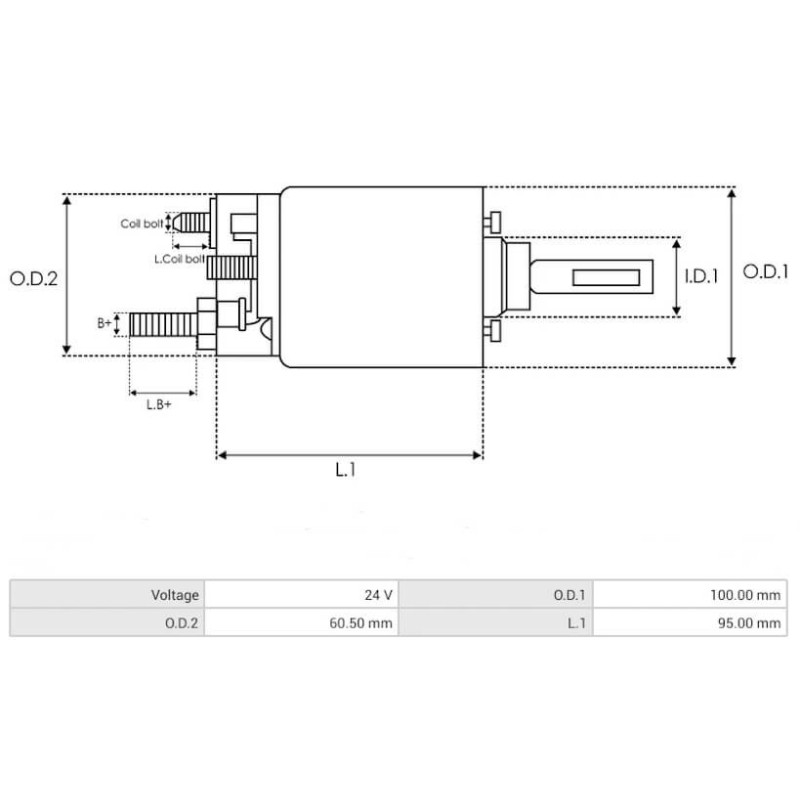Solenoide para motor de arranque Bosch 0001510001 / 0001510002 / 0001510003