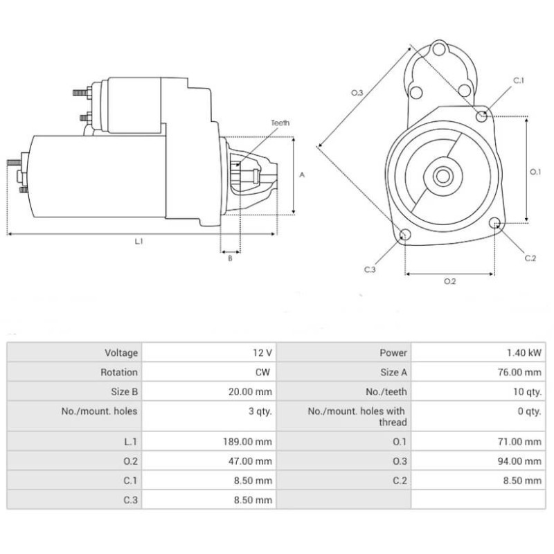 Motorino di avviamento sostituisce DENSO 428000-7470 / FIAT 51872564