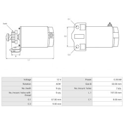 Anlasser ersetzt 32-098-08 / 32-098-08-S / 32-098-10-S für Motoren KOHLER