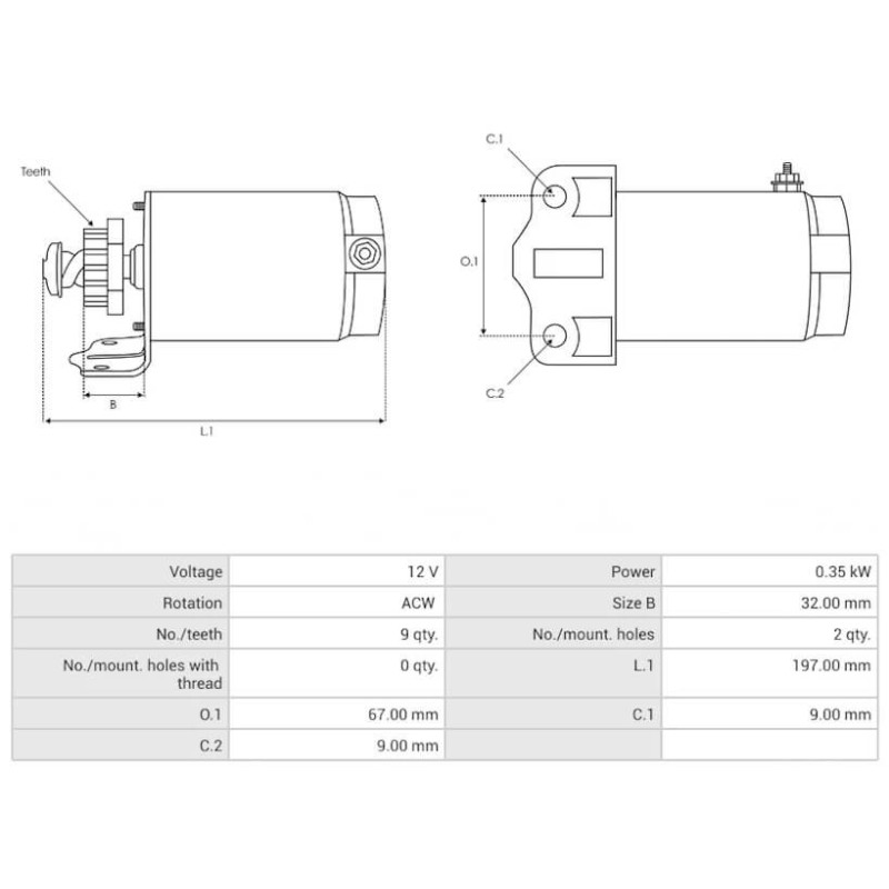Anlasser ersetzt 32-098-08 / 32-098-08-S / 32-098-10-S für Motoren KOHLER