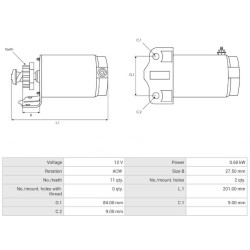 Motor de arranque sustituyee S108-87A / S108-87AN / 6F5-81800-10 / 6F5-81800-10-00 / 6F5-81800-11