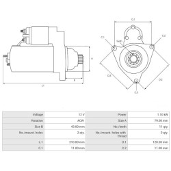 Anlasser ersetzt 0001121435 / 0001121436 / VW 02E911023S / 02E911023SX