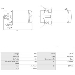 NUOVO motorino di avviamento sostituisce YAMAHA 28P-81890-00-00