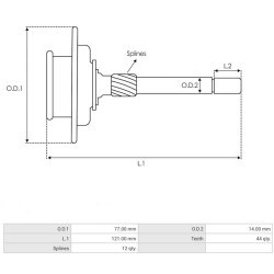 Engrenages pour démarreur Mitsubishi M009T20171 / M009T50471 / M9T60371