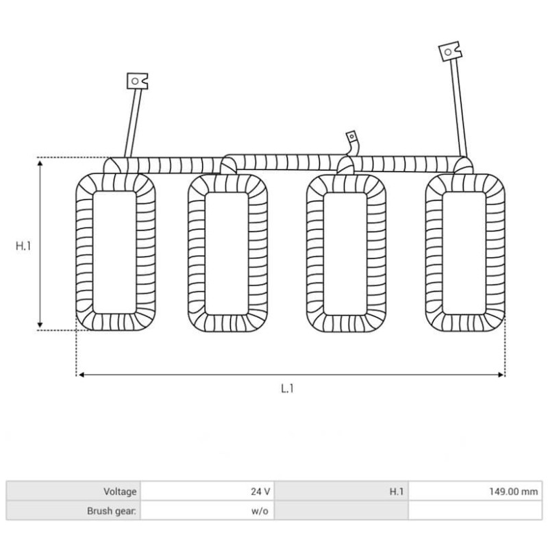 Feldwicklung für anlasser Delco remy 10461024 / 10461025