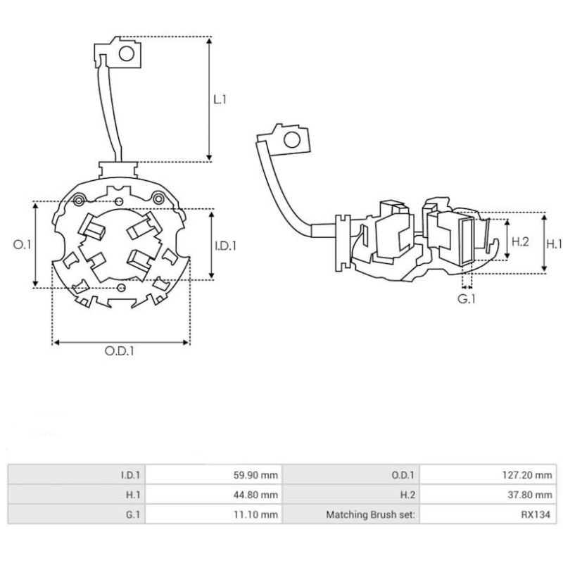 Portaescobillas para motor de arranque Delco remy 10461024 / 10461025 / 10461030