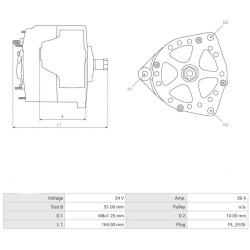 Alternatore sostituisce 0120488206 / 0120489481 / 3020678 / 3284392