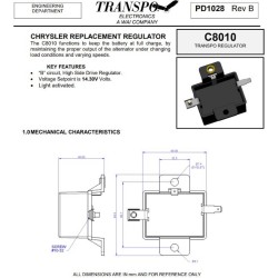 Regulator for Starter-Generator replacing CHRYSLER ch4006 / 3024702 / 3000074