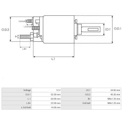 Solenoid for starter BOSCH 0001107429 / 0001107437 / 0001107459