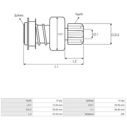 Drive for starter Bosch 0001115088 / 0001115089 / 0001115092