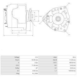 Alternador sustituye 0120489065 / 0120489066 / 0120489285 VOLVO